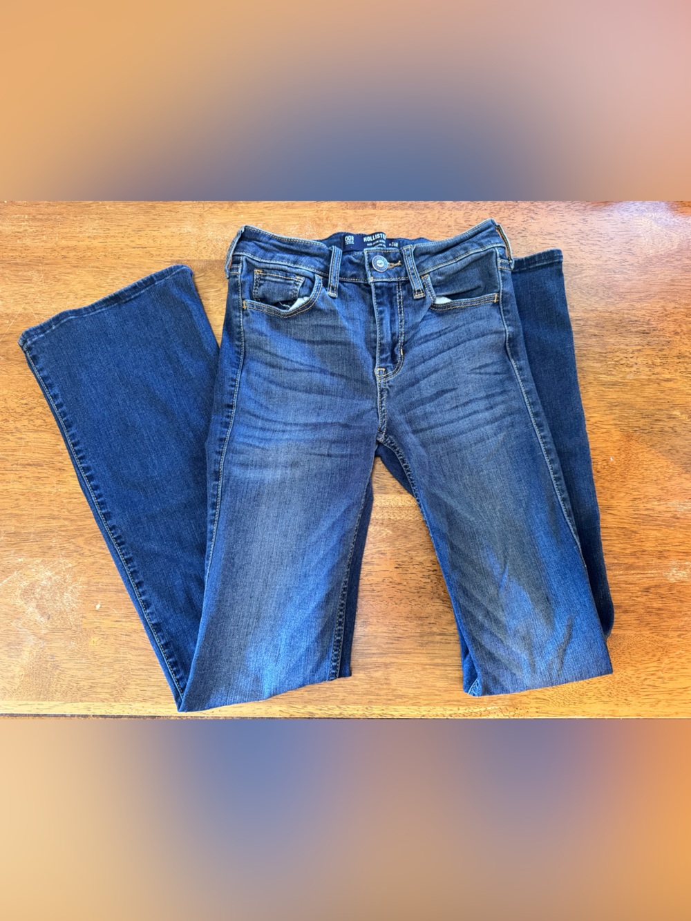 Hollister Mid-Rise Bootcut Jeans - Deep Blue